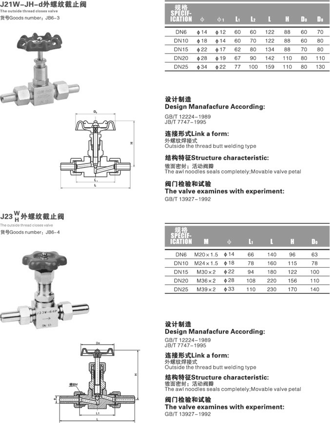 外螺紋截止閥,不銹鋼外螺紋截止閥參數尺寸結構圖 外螺紋截止閥,不銹鋼外螺紋截止閥參數尺寸結構圖