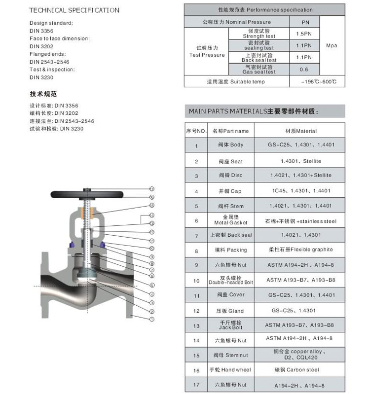 德標波紋管截止閥,DIN波紋管截止閥參數尺寸結構圖 德標波紋管截止閥,DIN波紋管截止閥參數尺寸結構圖