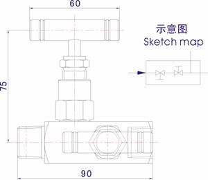 EF-4二閥組尺寸結構圖  EF-4二閥組尺寸結構圖