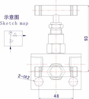 內螺紋二閥組尺寸結構圖 內螺紋二閥組尺寸結構圖