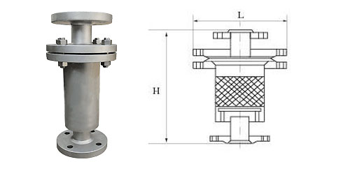 礫石阻火器,ZHQ-1礫石阻火器尺寸結構圖 礫石阻火器,ZHQ-1礫石阻火器尺寸結構圖