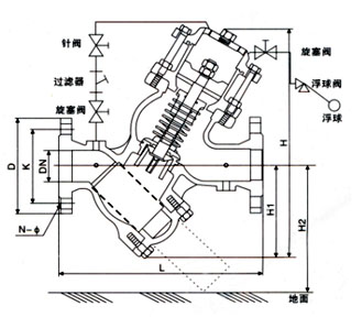 YQ98001過濾活塞式可調減壓閥外形圖 YQ98001過濾活塞式可調減壓閥外形圖