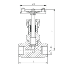 內螺紋針型閥,J13W內螺紋針型閥結構圖 內螺紋針型閥,J13W內螺紋針型閥結構圖