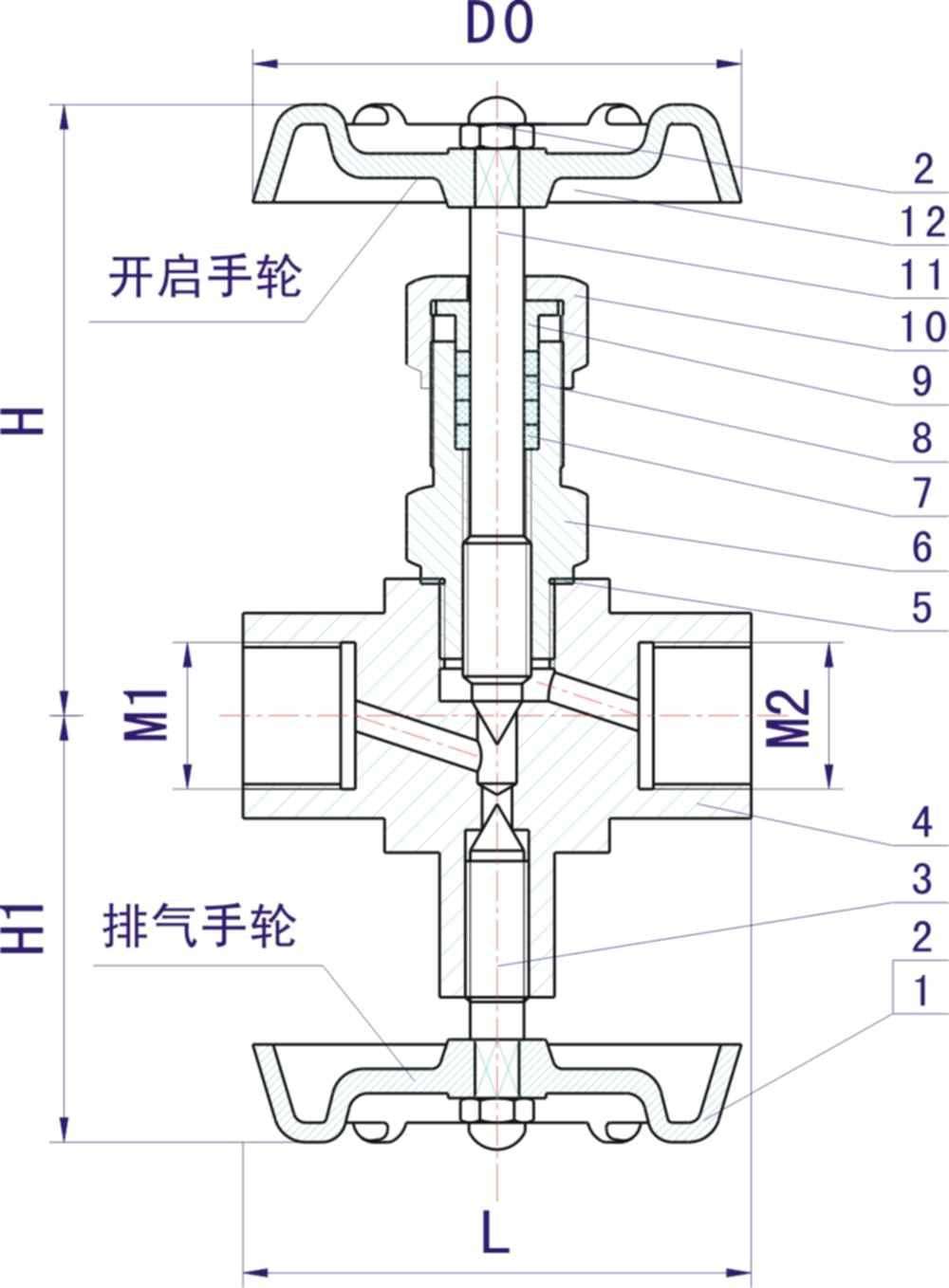 壓力表三通閥,J19W-160高密封取樣閥外形結構圖 壓力表三通閥,J19W-160高密封取樣閥外形結構圖